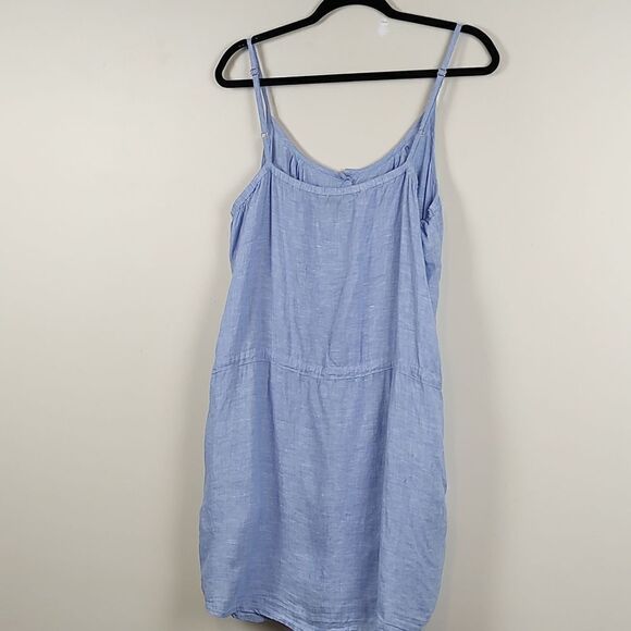 Lands' End Sleeveless Linen Waist Tie Dress Size L - Picture 11 of 11